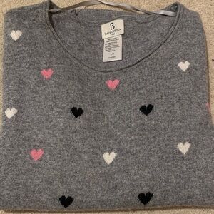 Women's Gray Heart Sweater
